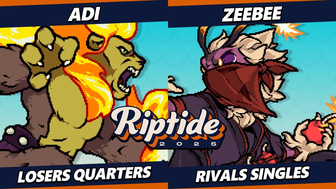 Riptide 2025 TOP 8 - Adi :] (Zetterburn) Vs. ZeeBee (Mollo) Rivals of Aether - RoA