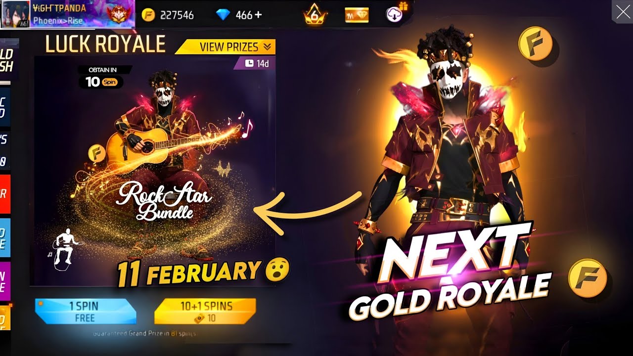 NEXT GOLD ROYALE BUNDLE, GOLD SHADE BUNDLE, NEXT MYSTERY SHOP, FIRE FIRE NEW EVENT, NEW EVENT FF