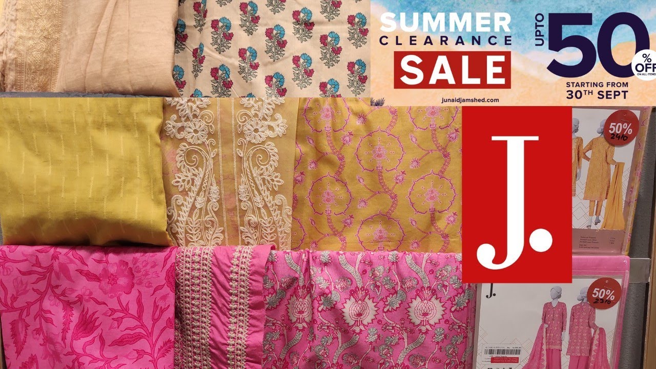 J. Junaid Jamshed Flat 50%OFF Summer clearance Sale ll j. Sale Unstiched