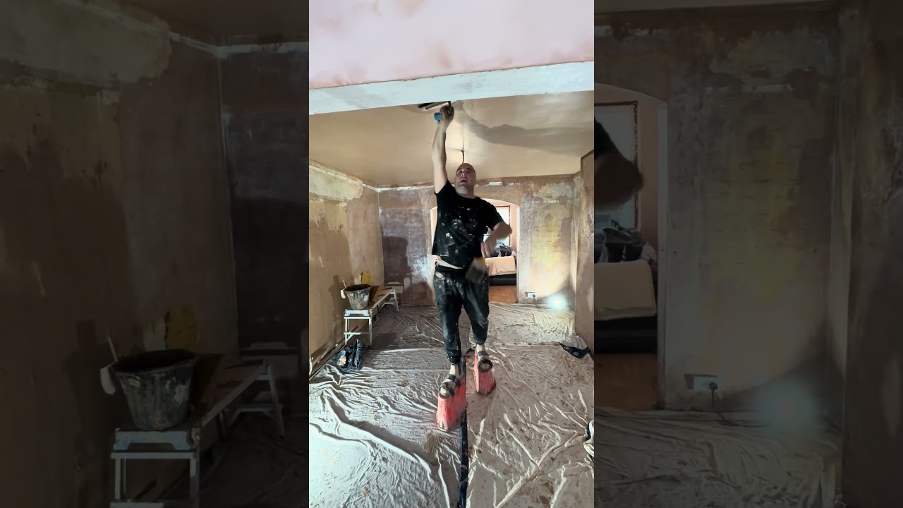 Когда ваш рекламный ролик идёт не так! #строитель #сделайсам #штукатурка #шутки #fyp