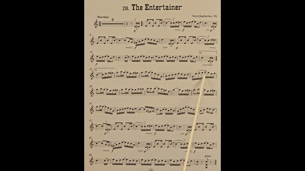 28 The Entertainer by Scott Joplin piano accompaniment at rehearsal speed