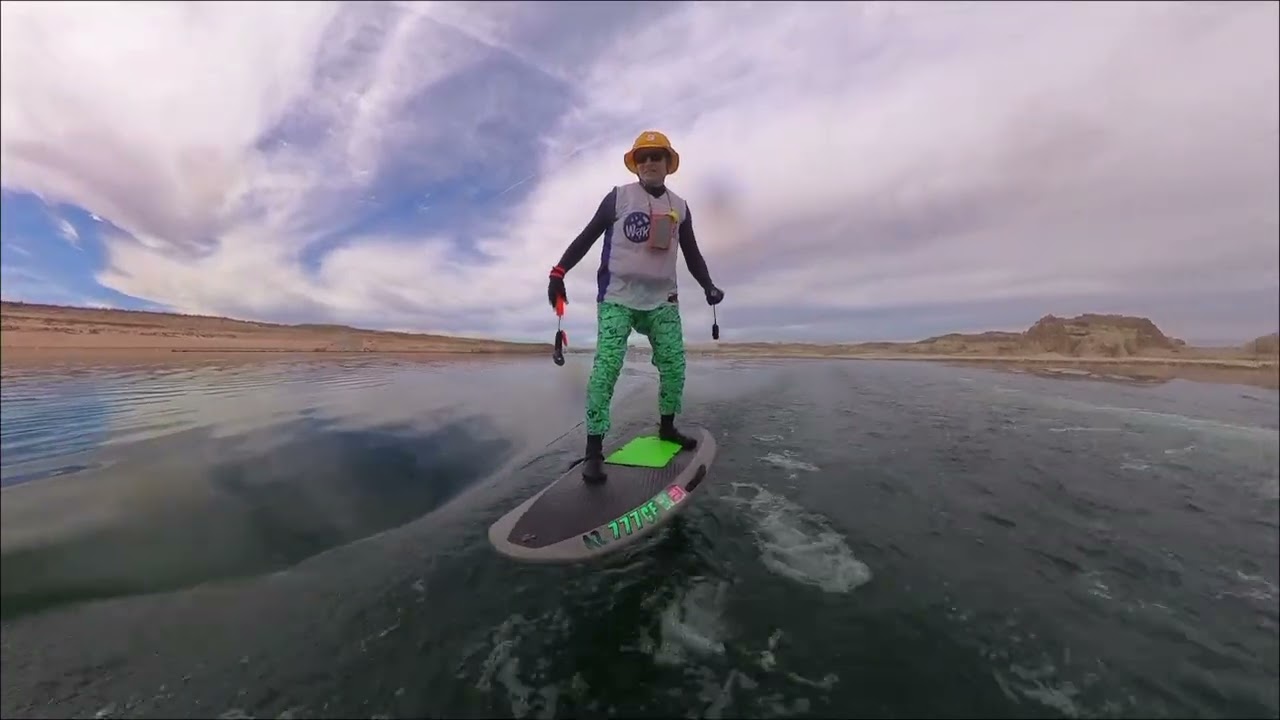 Wake Foil Wake Surfing Lake Powell in February 