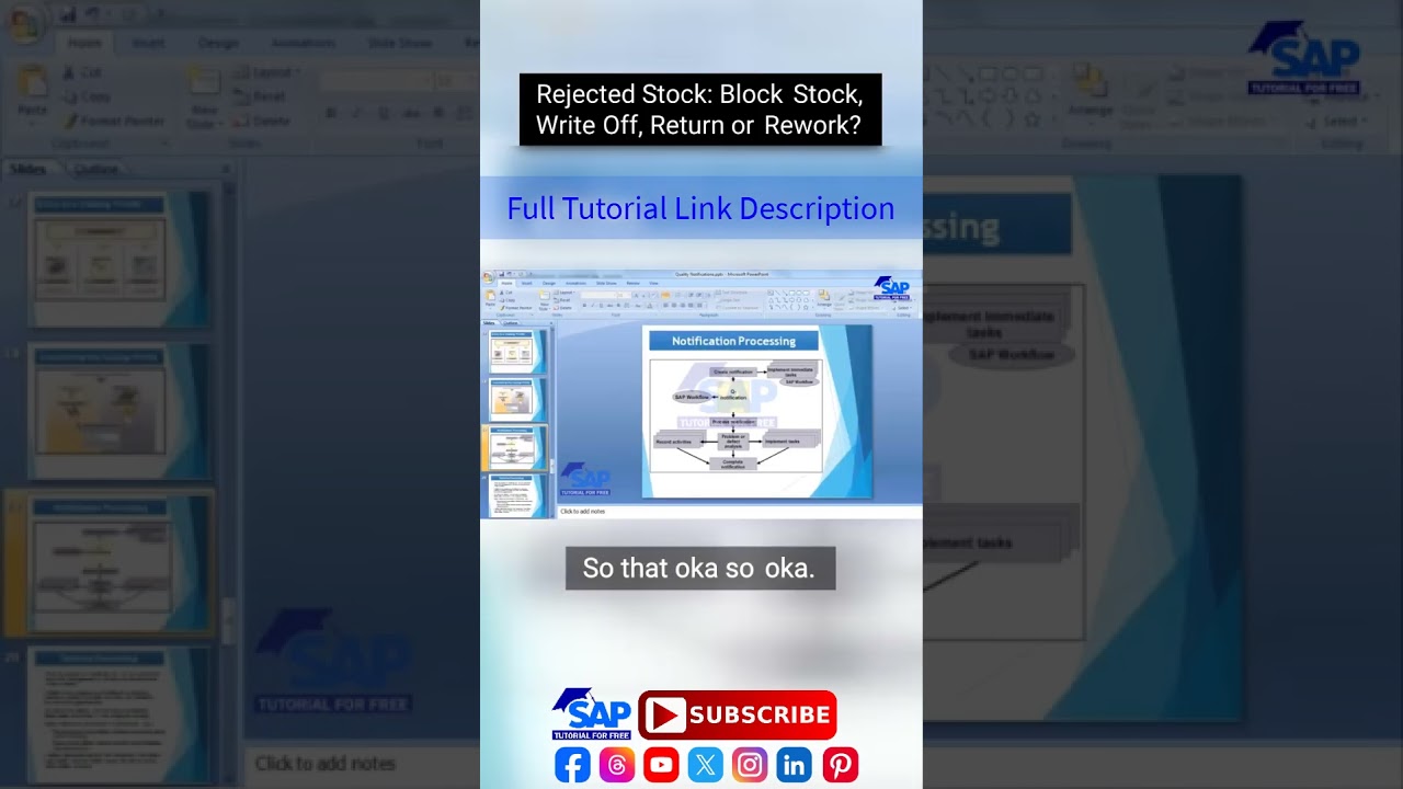 Rejected Stock Block Stock Write Off Return or Rework | SAP Quality Notifications | Free SAP Courses