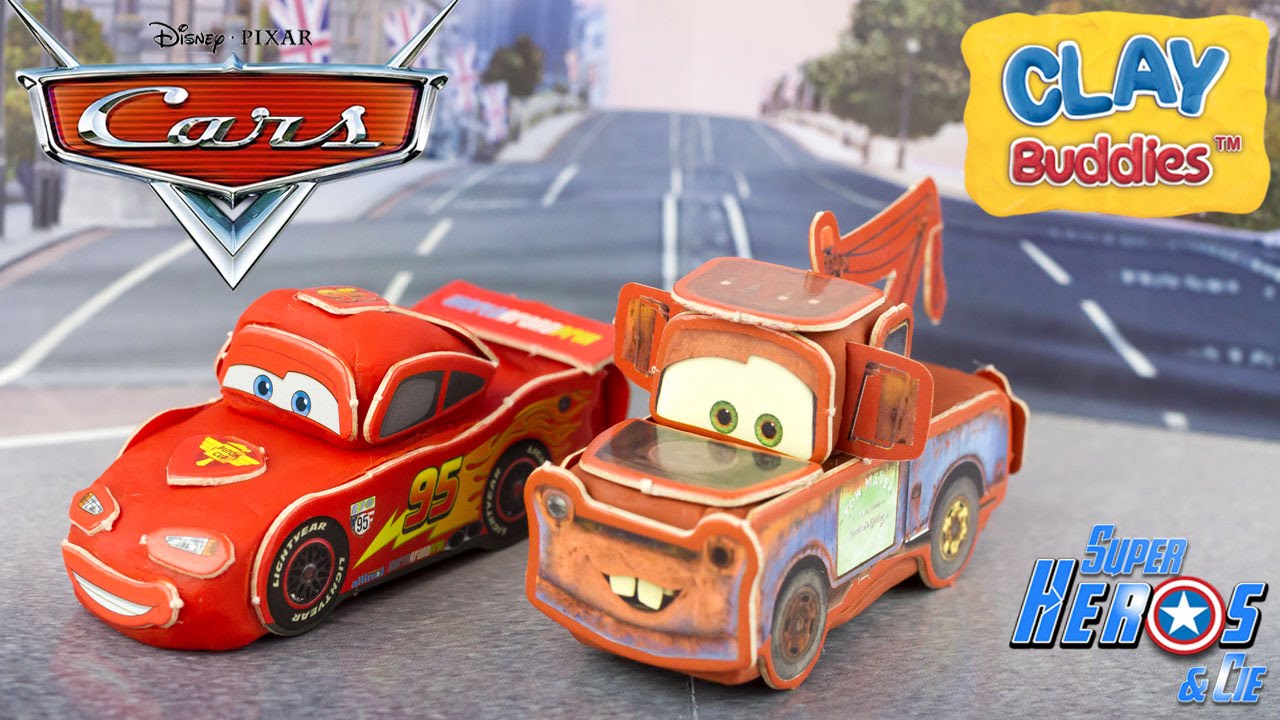 Pâte à modeler Disney Cars Flash McQueen Martin CLAY BUDDIES Play Doh Jouet Toy Reviewg