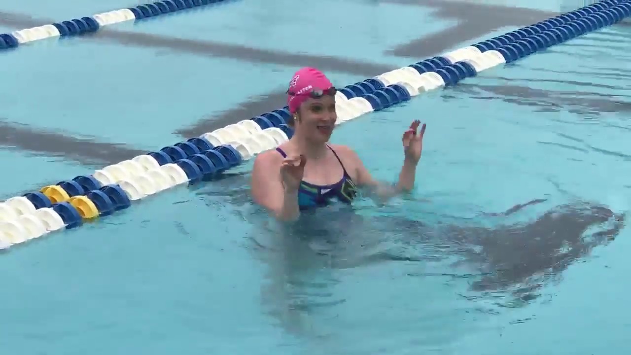 Why does Cammile Adams breathe to the side in her fly?