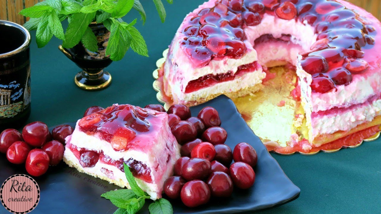 SERNIK Z CZEREŚNIAMI na zimno 🍒 rita creative