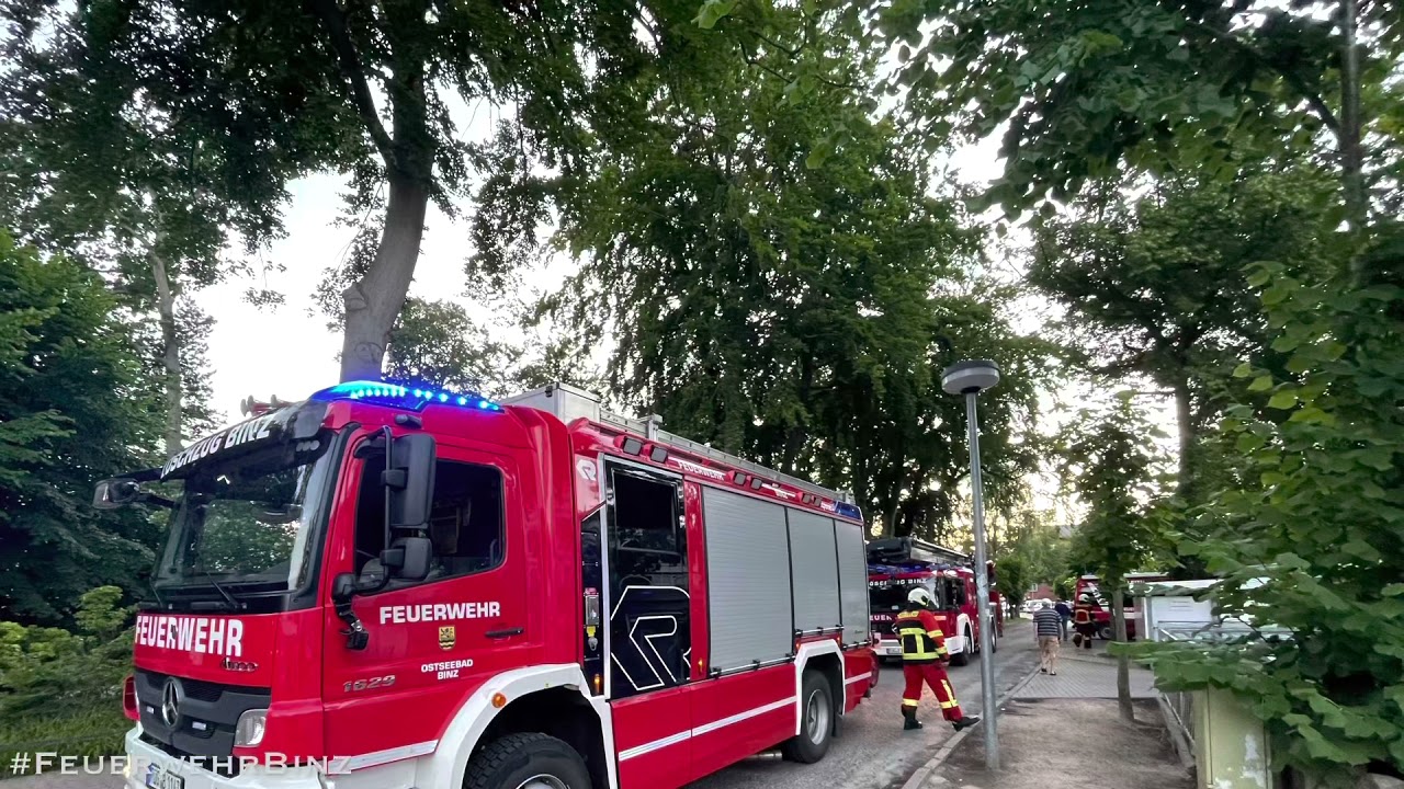 Einsatzfahrt HLF20 HRB32 ELW zum auslösten Rauchwarnmelder | Freiwillige Feuerwehr Ostseebad Binz