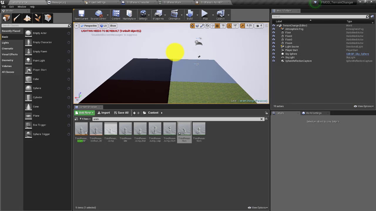 UE4 + FMOD Footstep Terrain Audio Switch Using Trigger Volumes