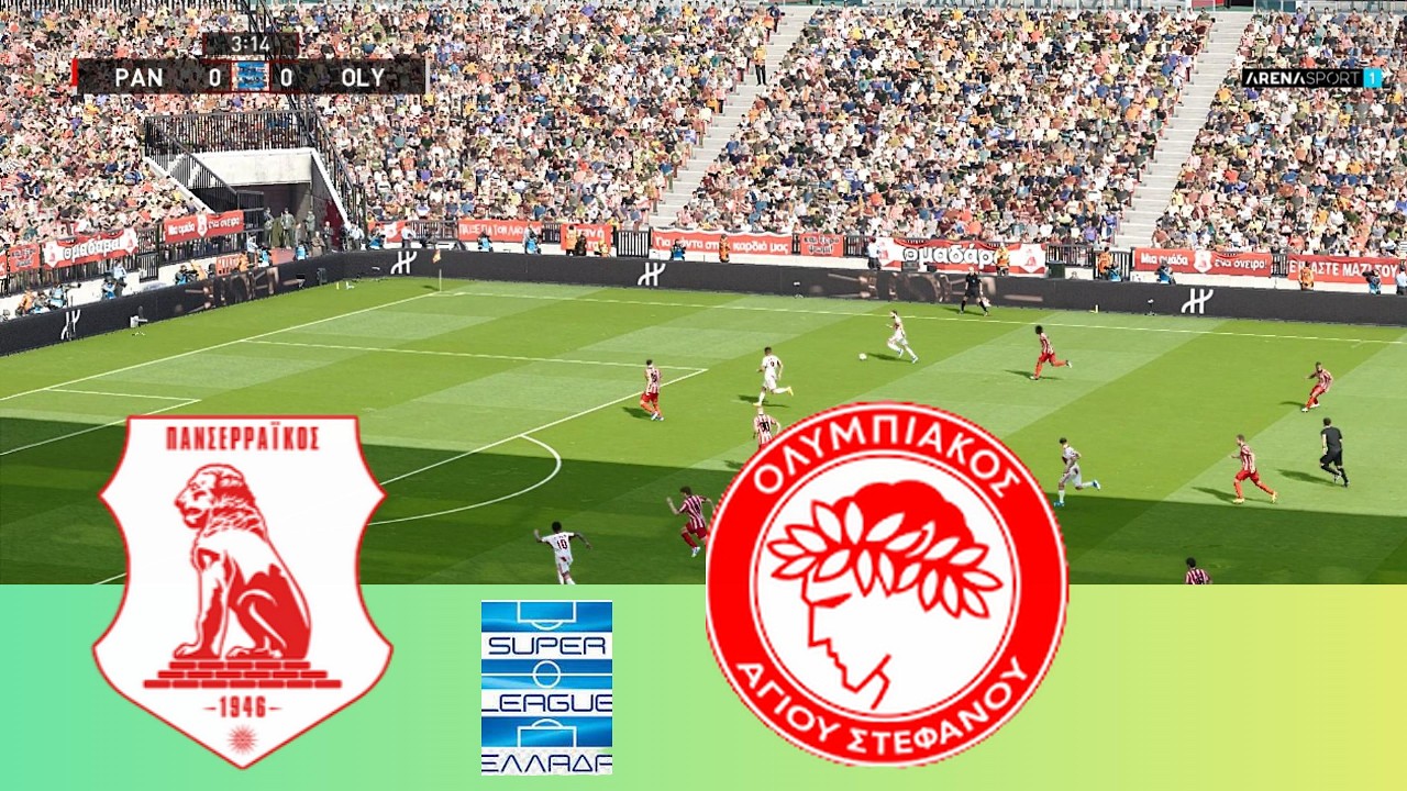 Πανσερραϊκός vs Ολυμπιακός – Super League Ελλάδας 25/26 | Πλήρης Αγώνας & Όλα τα Γκολ | PES 2021