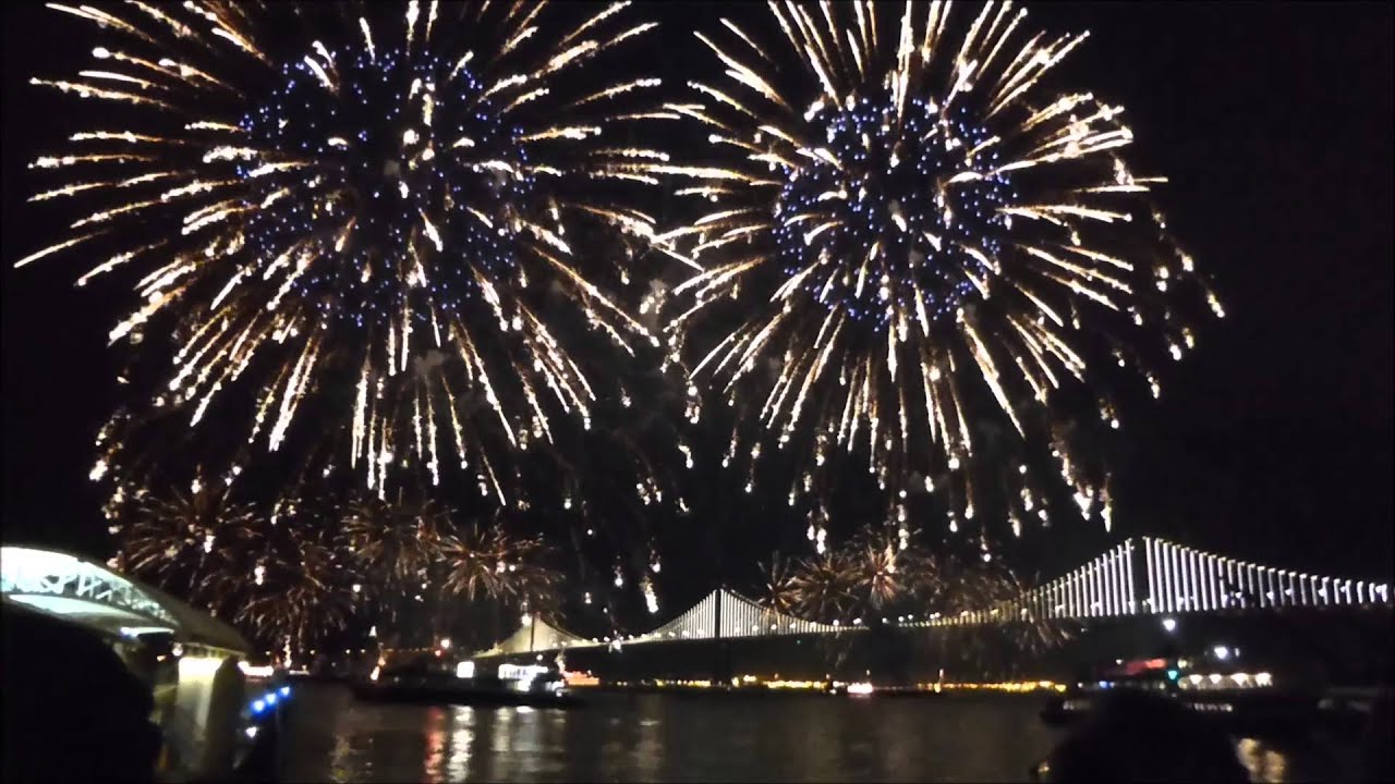 Super Bowl 50 City Opening Day, Bay Bridge Re-lighting, Macy's Fireworks, January 30, 2016
