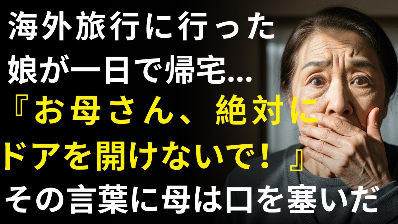 海外旅行に行くと言っていた娘が一日で帰宅し『お母さん！絶対にドアを開けないで！』その後の言葉を聞いた母は思わず口を塞いだ | 人生の教訓