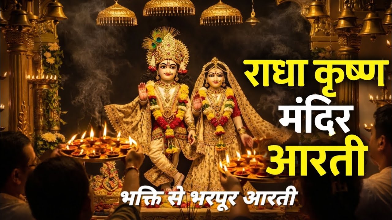 श्री राधा कृष्ण आरती | मंदिर में दिव्य आरती | Radha Krishna Mandir Aarti