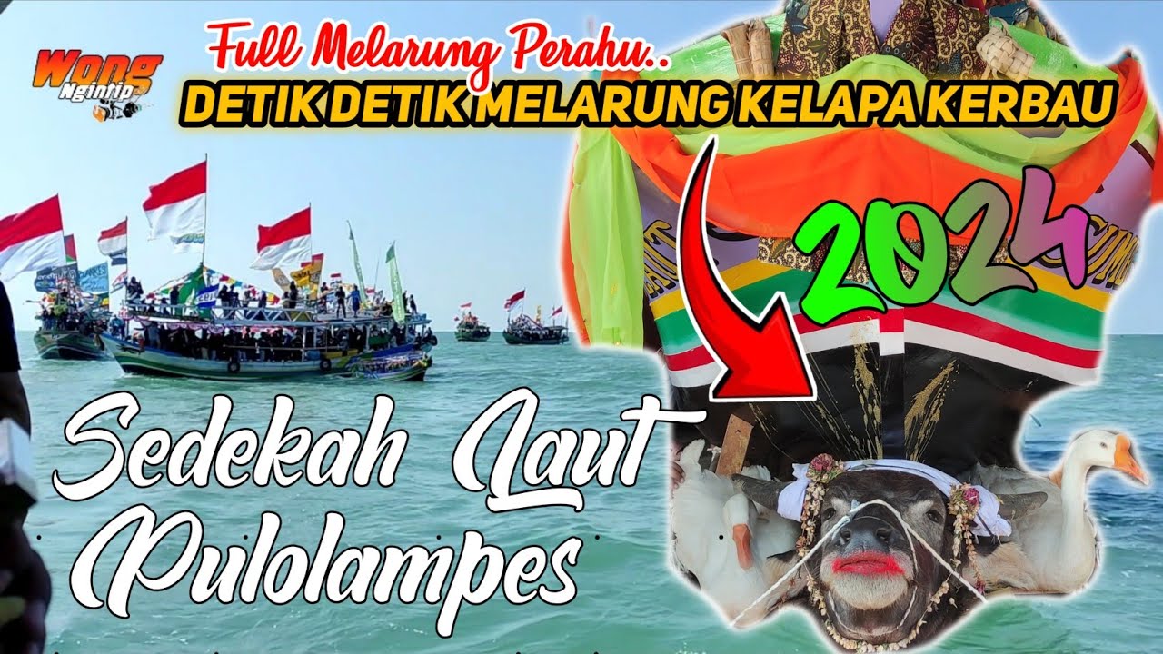 Proses melarung Kelapa Kerbau || Pesta laut Pologading - Pulolampes Bulakamba Brebes Tahun 2024