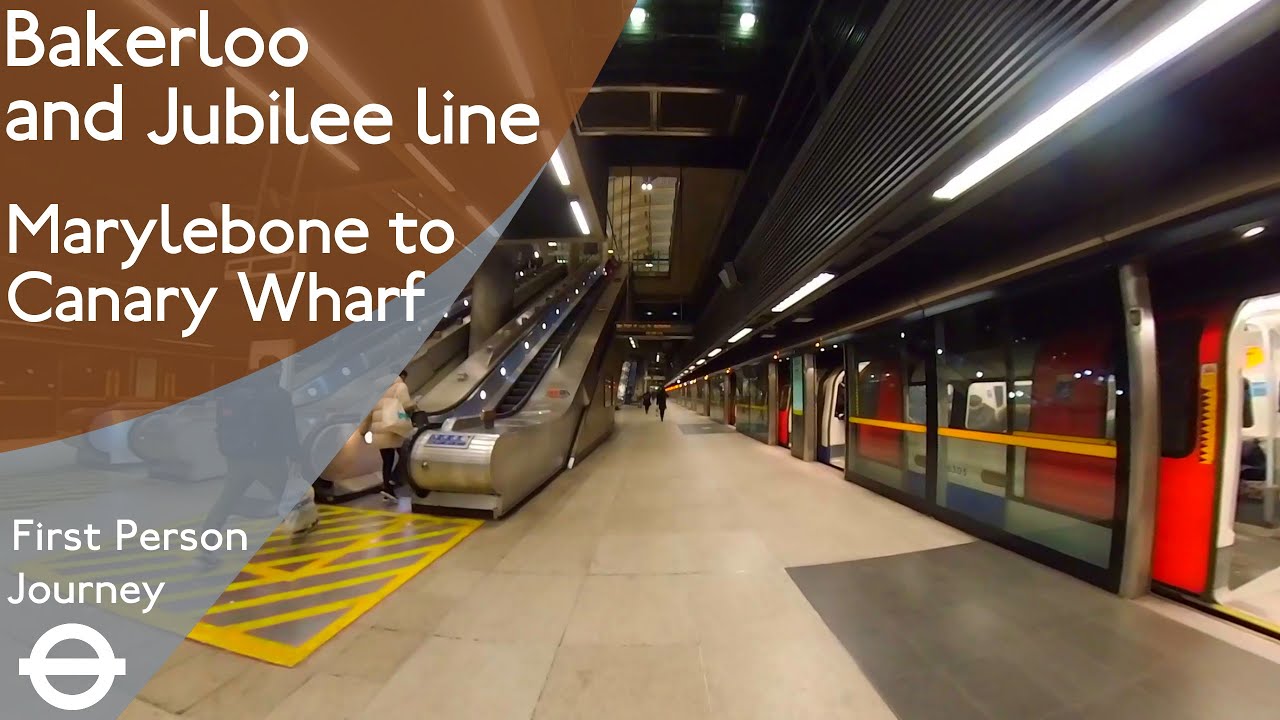 London Underground First Person Journey - Marylebone to Canary Wharf via Waterloo