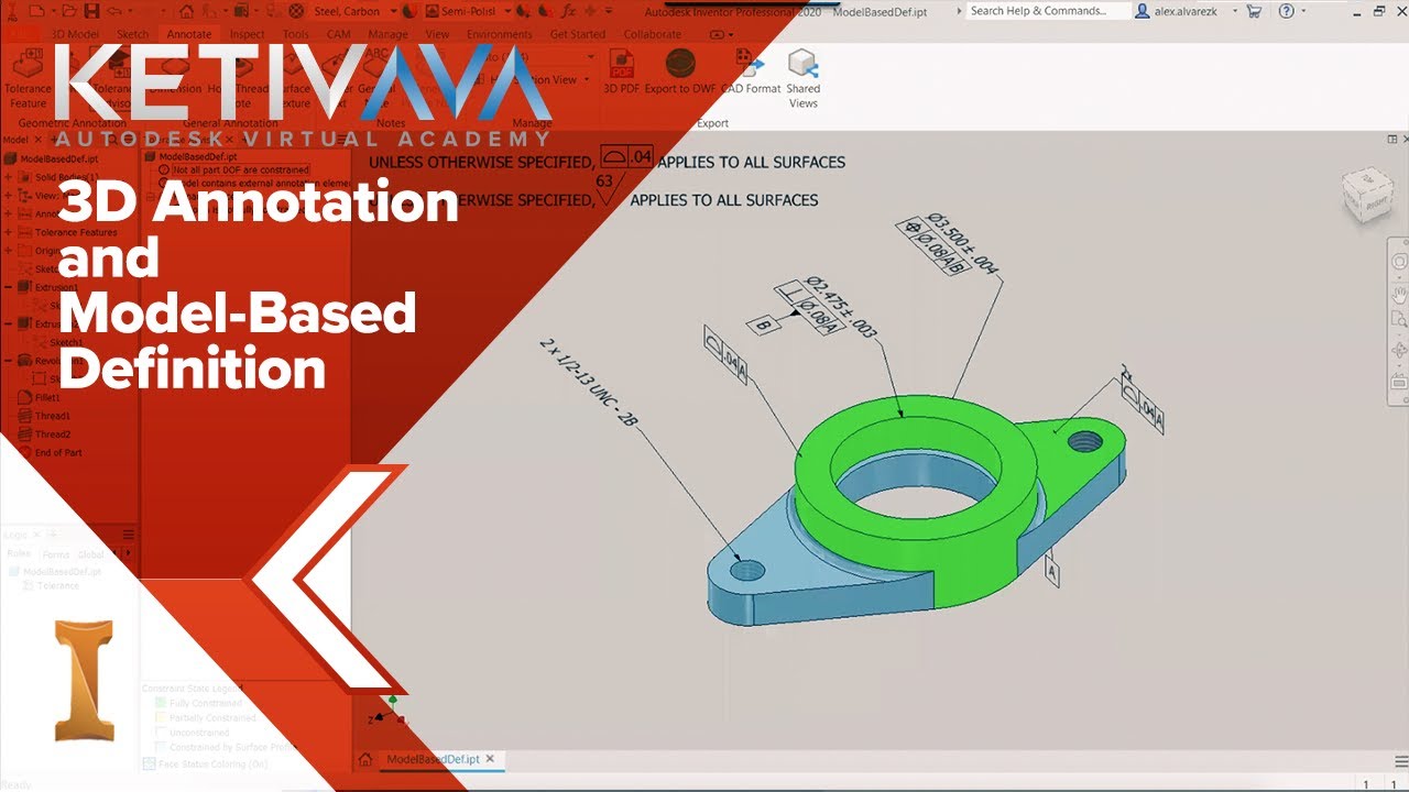 3D Annotation and Model-Based Definition | Autodesk Virtual Academy