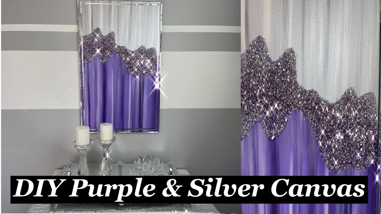 DIY Purple and Silver Bling Canvas