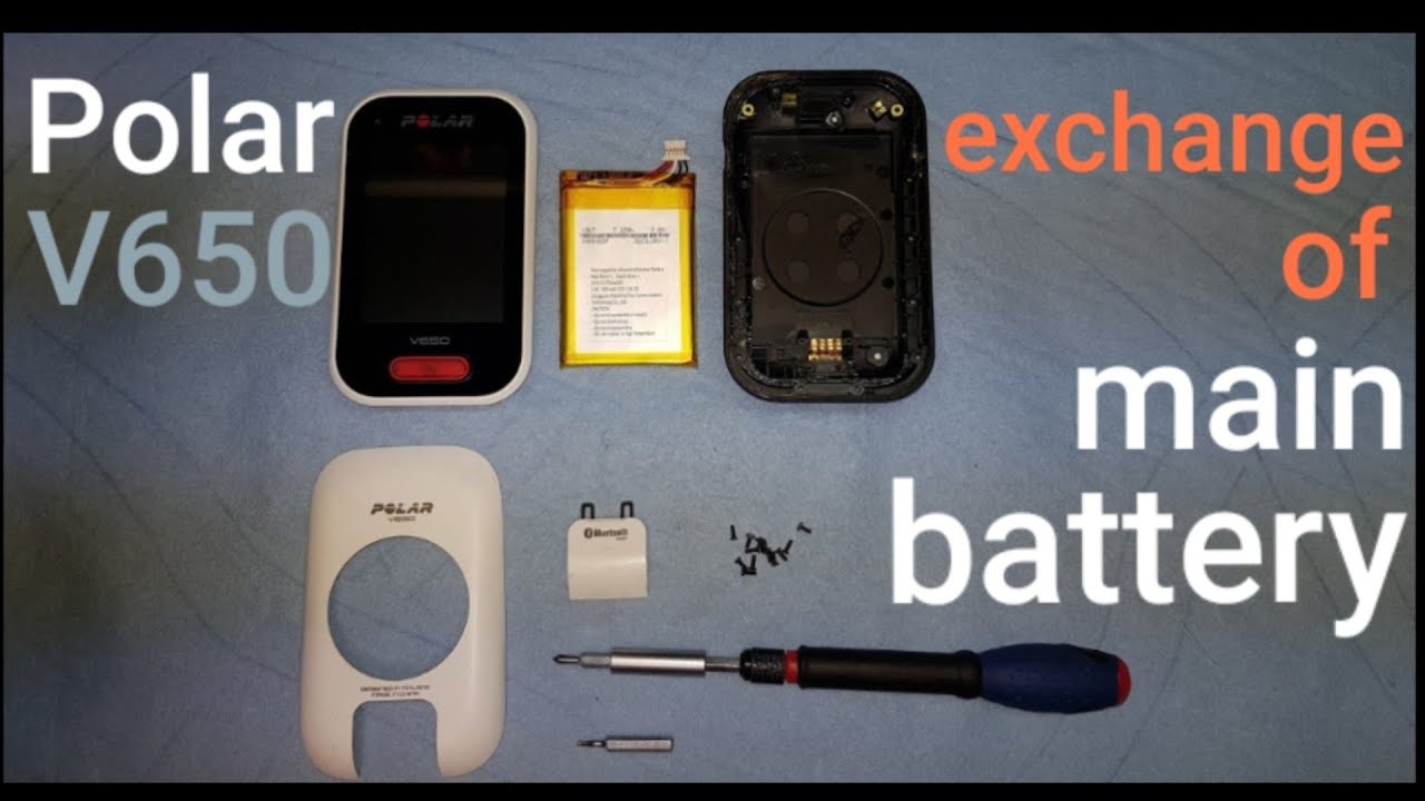 Polar V650  - How to change main battery in device.