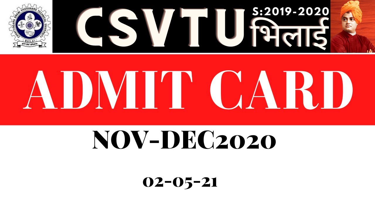 ADMIT CARD NOV-DEC2020 | CSVTU