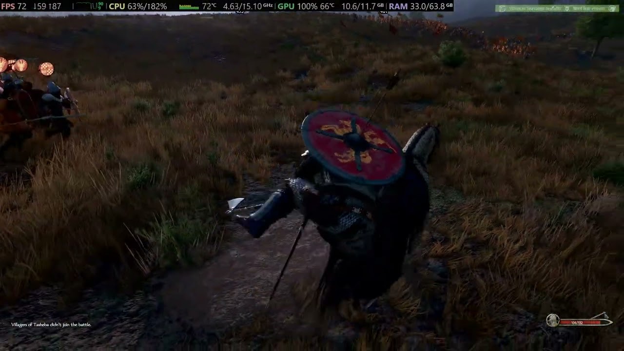 Fight Performance (Ultra, DLSS Off) - Mount & Blade II Bannerlord Vanilla 1.3.14 Plus Modding Notes