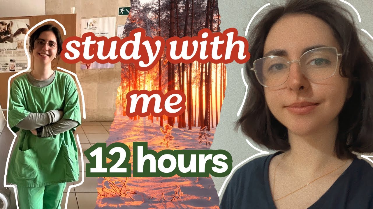 12 Hours DEEP FOCUS Study With Me Pomodoro 60/10  FOREST🎄🎄🎄  +cozy fire crackle sound🔥|Med student 🩺