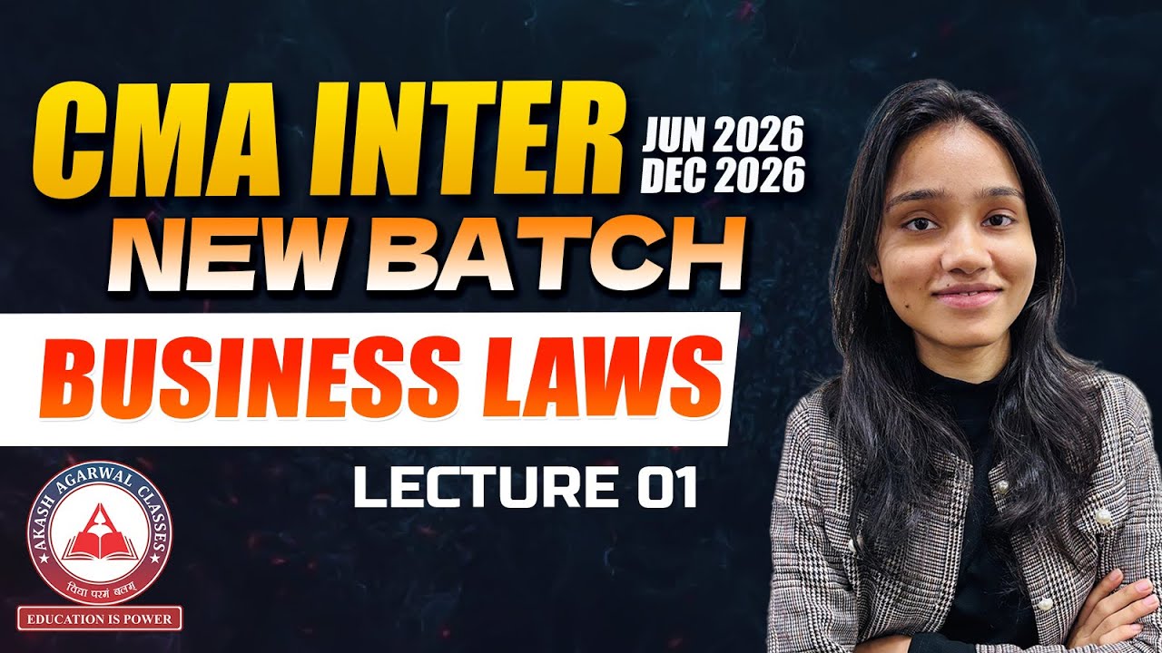 CMA Inter Demo Lectures | Business Laws Lec 01 | June & Dec 2026