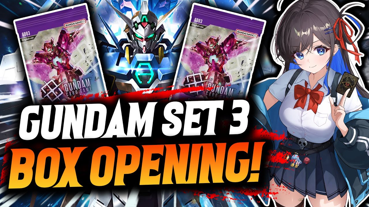 This set kinda RULES! Gundam Card Game GD03 Steel Requiem Booster Box Opening