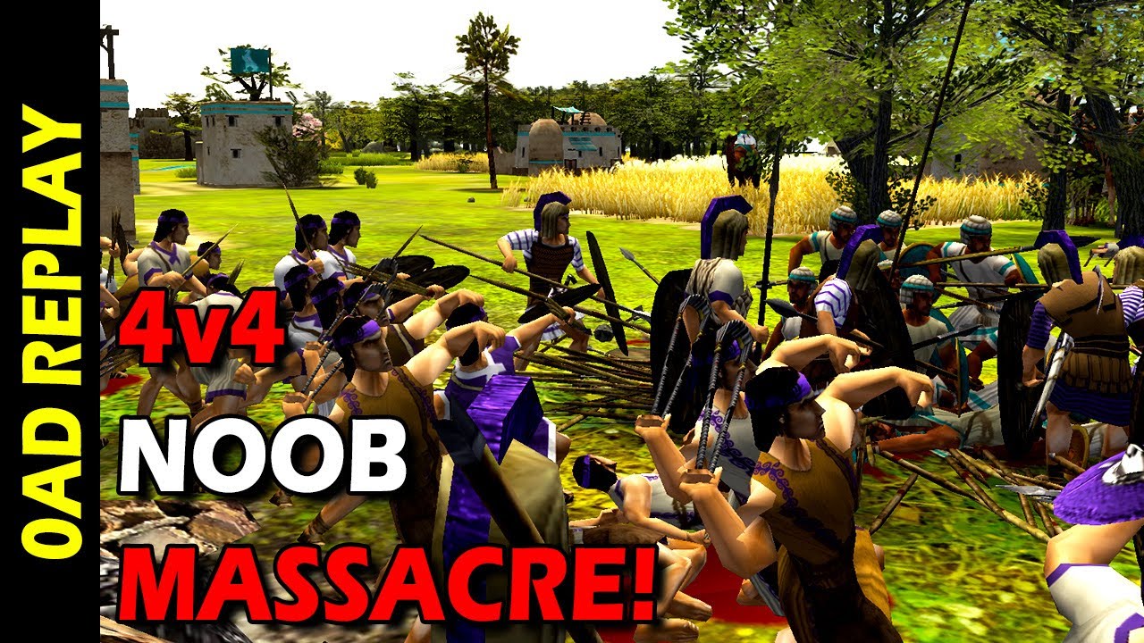 0AD - 4v4 Noob Massacre!
