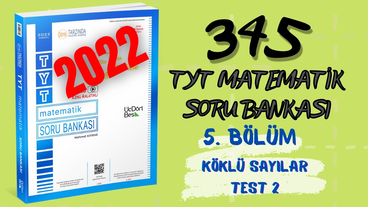 (2022) 345  TYT Matematik Soru Bankası Köklü Sayılar Test 2