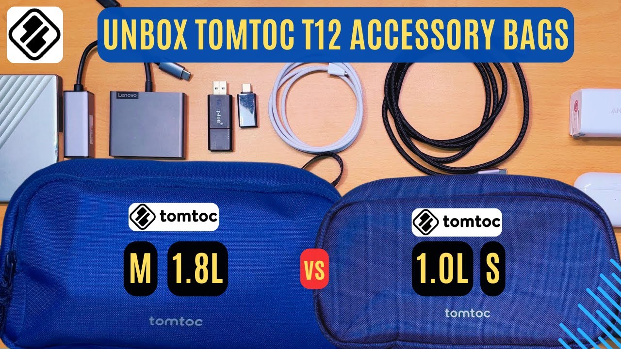 Unboxing Tomtoc T12 Accessory Bags 1.8L vs 1.0L: Best EDC Tech Organizer? | MICHAEL XP