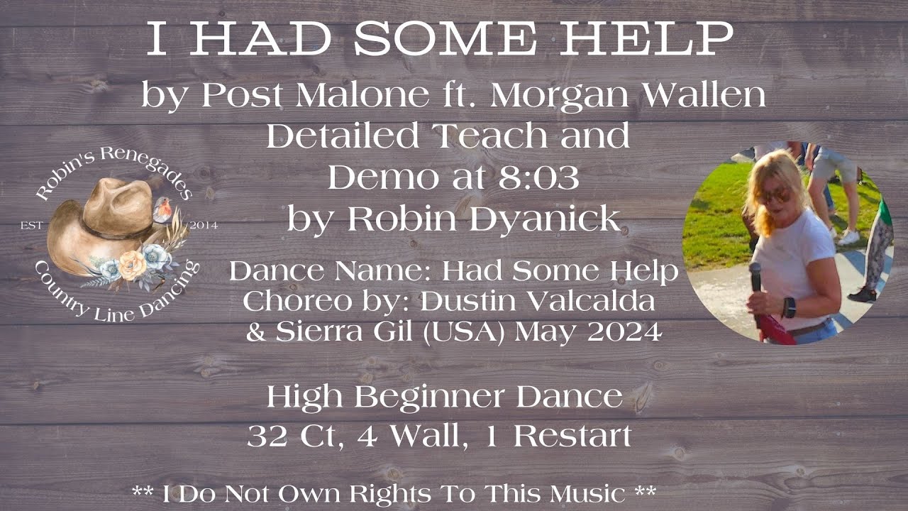 Had Some Help Beginner Line Dance - Slow Teach to I had some Help by Post Malone ft Morgan Wallen