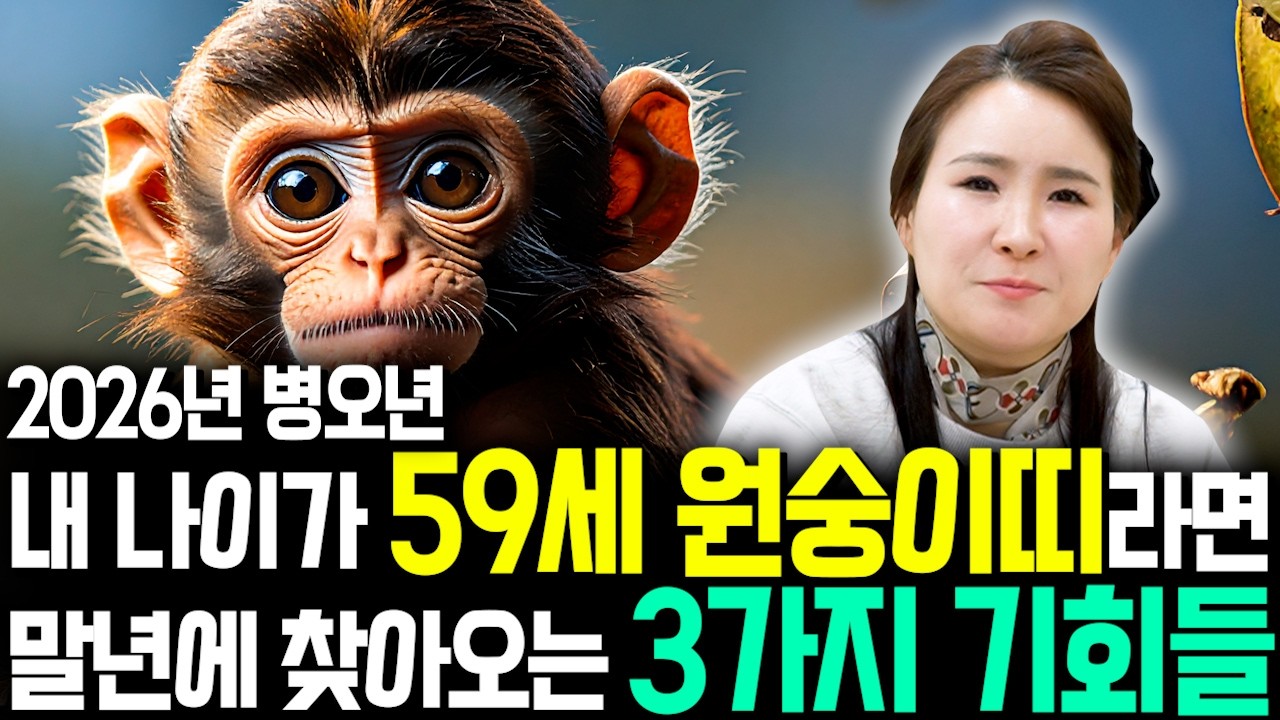 [2026년 병오년 59세 원숭이띠운세] 1968년생 원숭이띠는 말년에 기필코 대박납니다! 2026년 64세 원숭이띠에게 찾아오는 변화와 기회들 68년생 59세 원숭이띠 운세
