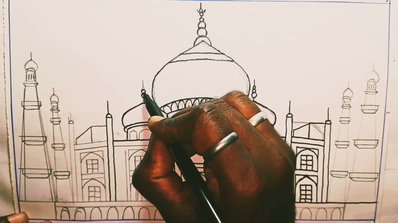How to draw Tajmahal 🏰 #viral #drawing #viralvideo #new #art #trend #yt #viralvideos #drawing