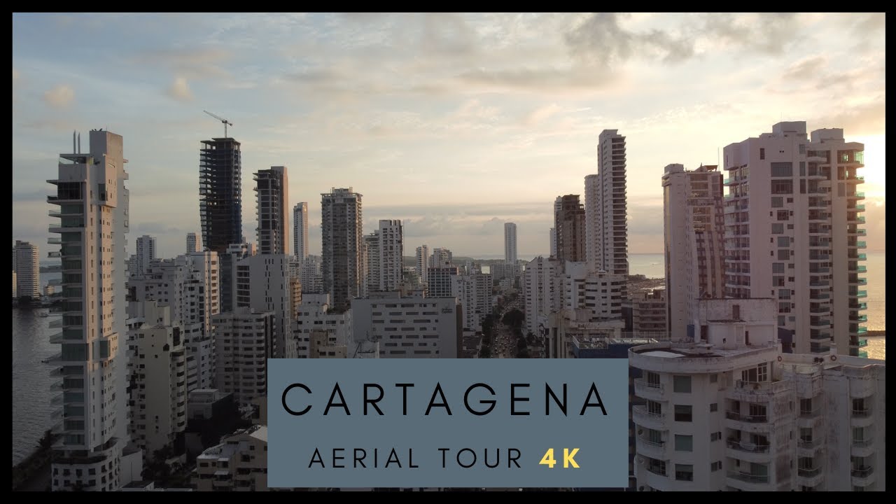 CARTAGENA COLOMBIA  - 4K AERIAL DRONE SKYLINE