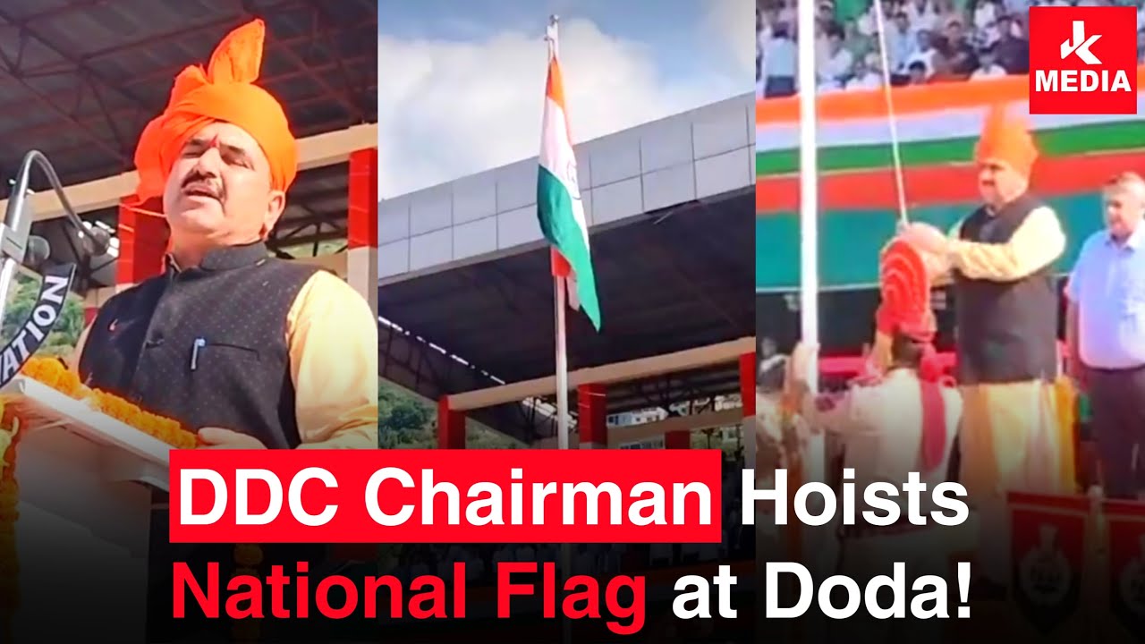 DDC Chairman,Dhalanter singh hoists National-Flag at sports Stadium