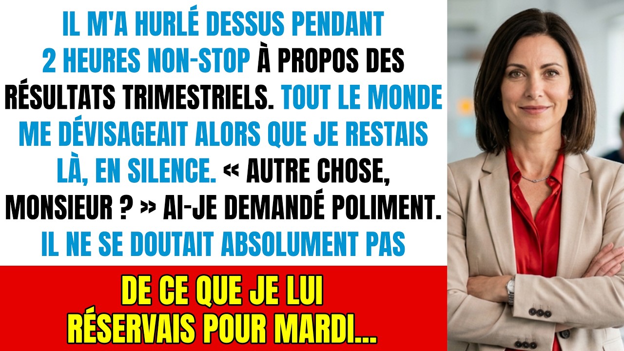 Mon patron m'a humiliée pendant 2 heures devant 32 collègues. Il a fini par tout perdre.
