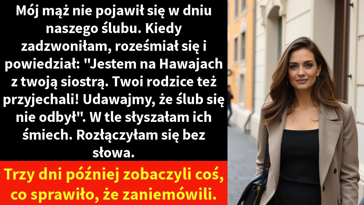Mój mąż nie pojawił się w dniu naszego ślubu. Kiedy zadzwoniłam, roześmiał się i powiedział: