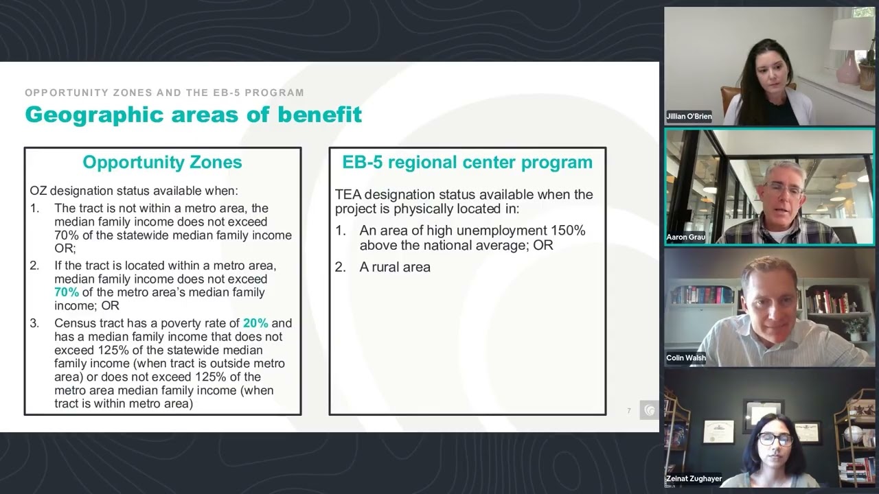 The EB-5 in action webinar series: Combining EB-5 and Opportunity Zones