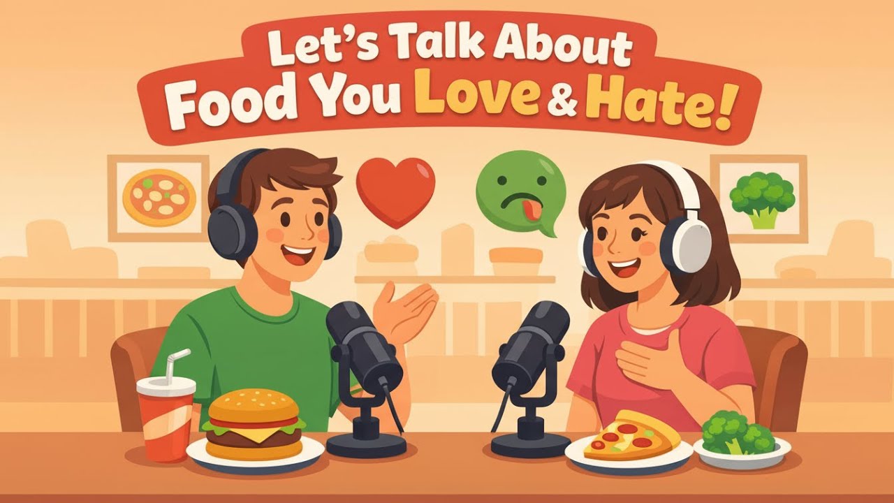 Learn English: Talk About Food You Like and Don’t Like | Easy A1–A2 Speaking Practice