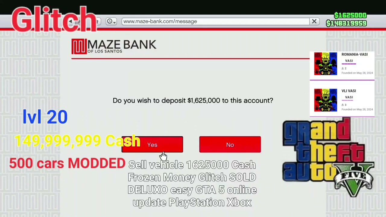 LVL 20 149,000,000 ) Cash Frozen Money Glitch SOLD DELUXO easy GTA 5 online update PlayStation Xbox