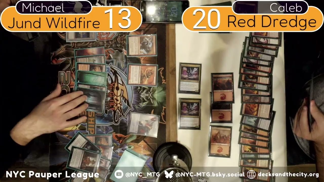 Jund Wildfire Vs. Red Dredge | NYC Pauper League Week 6 Season 2 | MTG Gameplay