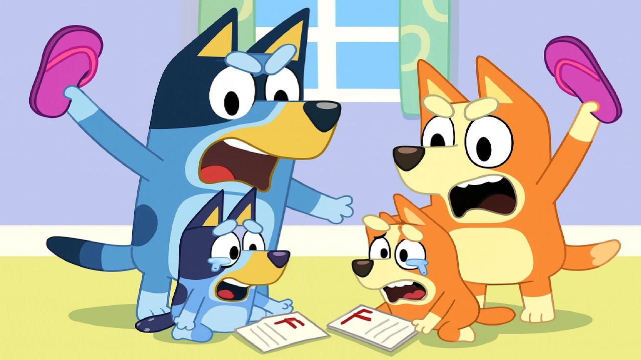 Poor Bluey and Bingo Get Beaten by Mom??? - Bingo Funny Animation