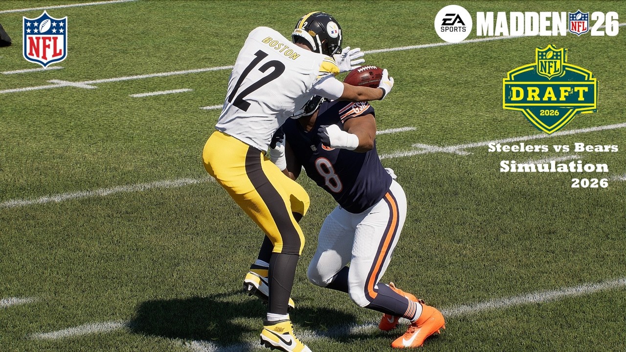Madden 26 Denzel Boston Steelers vs Mansoor Delane Bears Sim NFL DRAFT EARLY 2026 Game Play