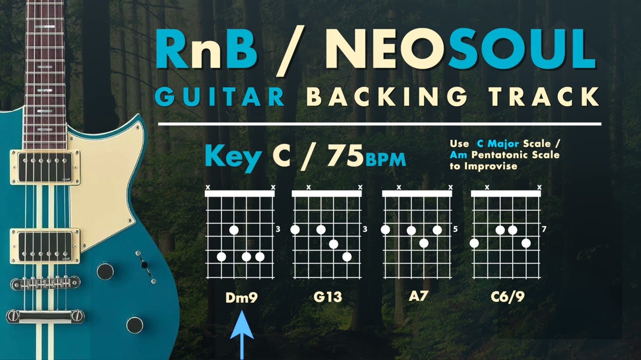 RnB / NEO SOUL GUITAR BACKING TRACK in C 🎸 75 BPM
