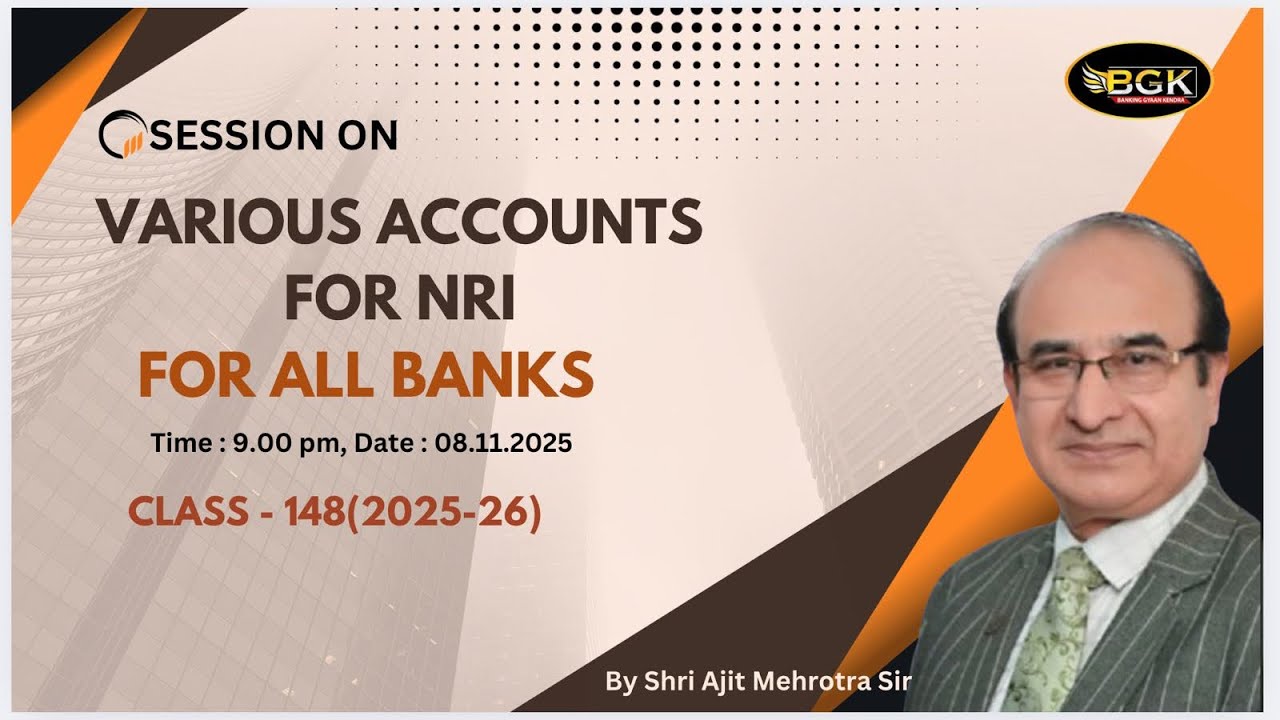 Types of NRI Accounts session dtd  08 11 2025 II Promotion Exam 2025 II