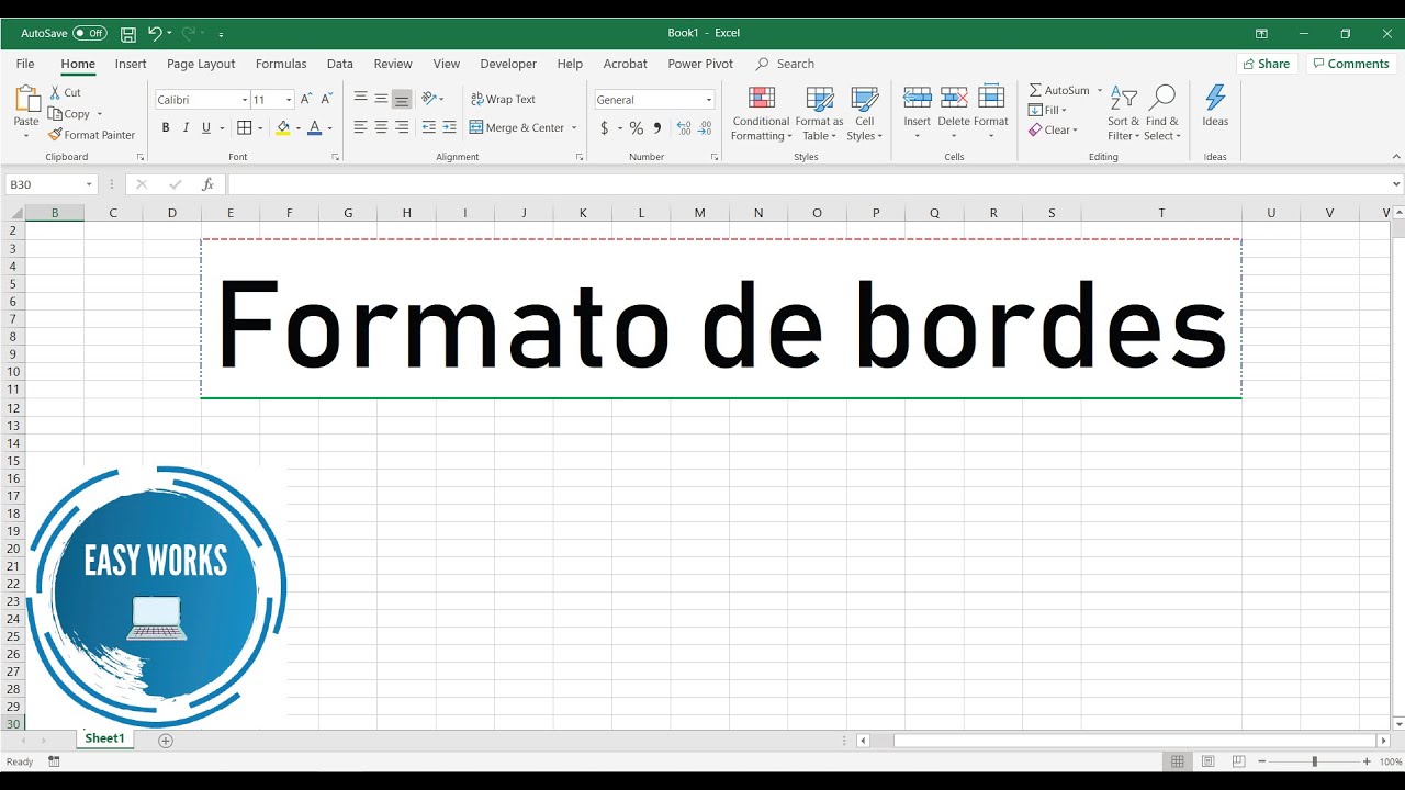 Dibujar y Dar Formato a Borde De Celdas Excel