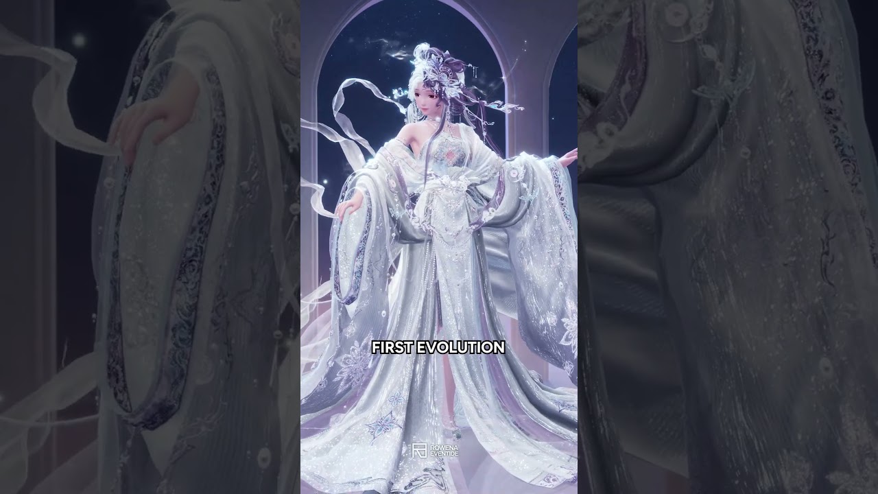 All evolutions of Where Wanxiang Weaves Life Dyed Fully White (Infinity Nikki)