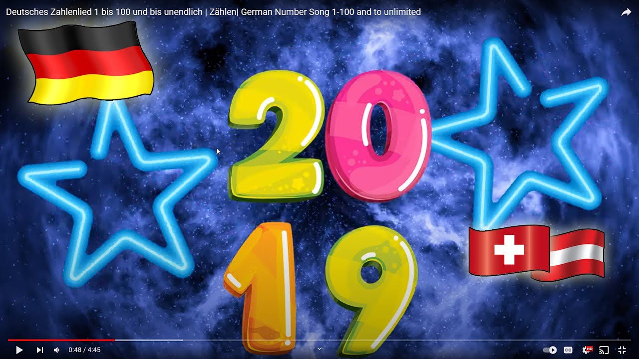 Deutsches Zahlenlied 1 bis 100 und bis unendlich | Zählen| German Number Song 1-100 and big numbers