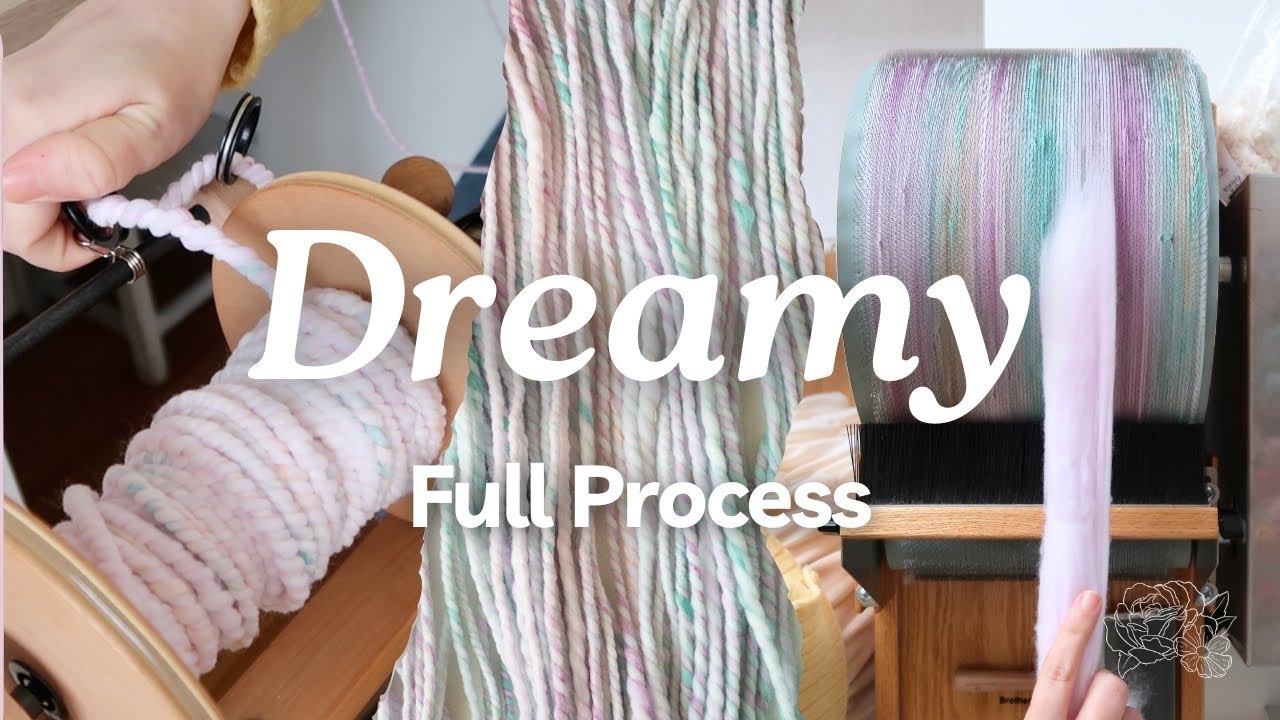 ☁️ DREAMY ☁️ Full Process Start to Finish - Blending Fibers & Spinning Yarn - Make Yarn - ASMR