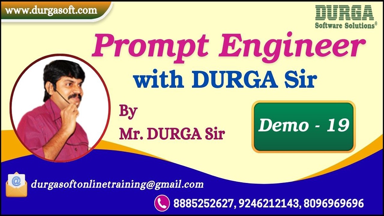 Prompt Engineer with DURGA Sir tutorials || Demo - 19 || by Mr. DURGA Sir On 21-02-2026 @7PM (IST)