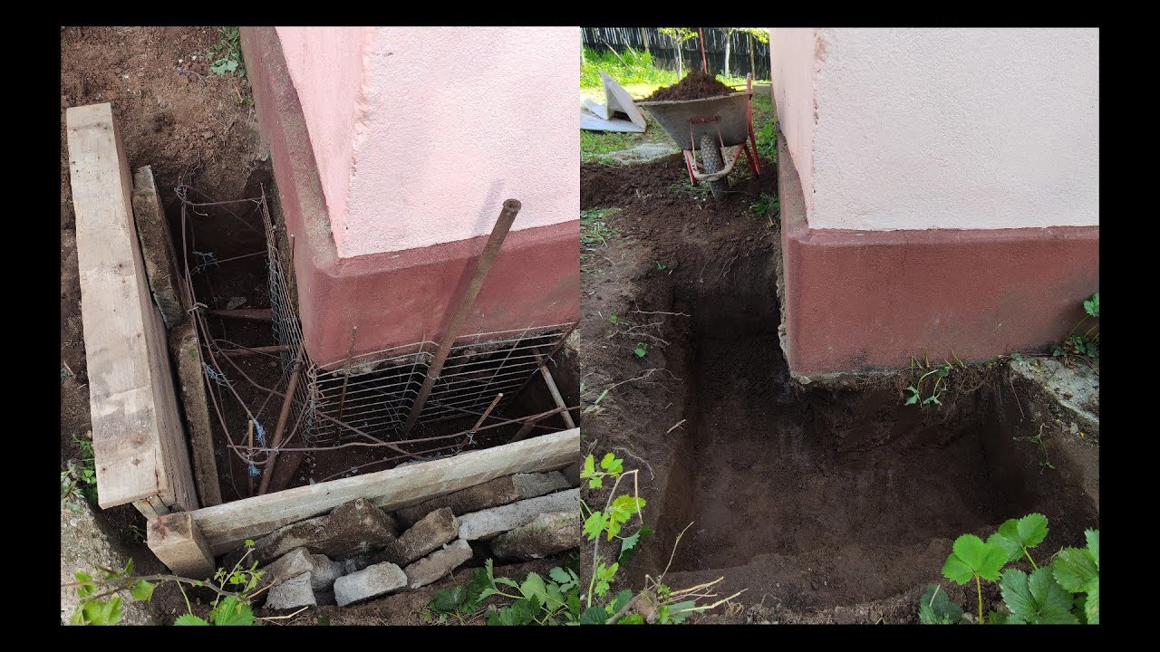 Consolidarea unei case vechi pe cuzineți de beton👍